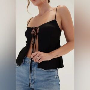 Rumored Black Tie-Front Camisole